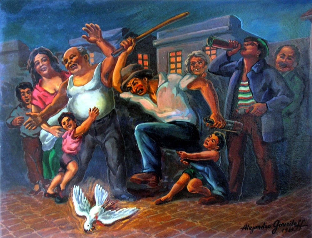 cuadro estilo clasico del pintor argentino